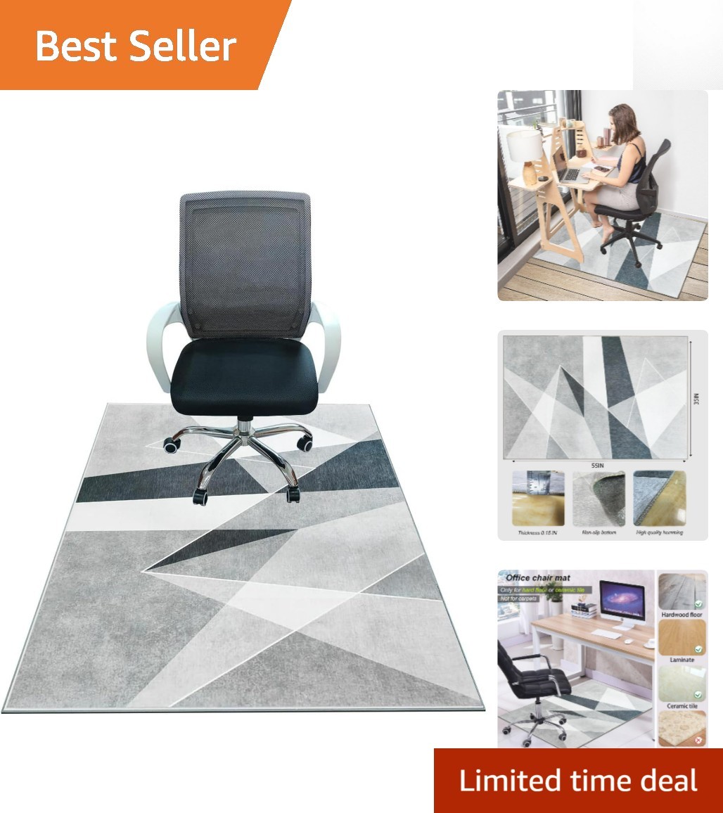 Durable 55"x35" Office Chair Mat for Hardwood Floors - Foldable & Easy to Clean gallery