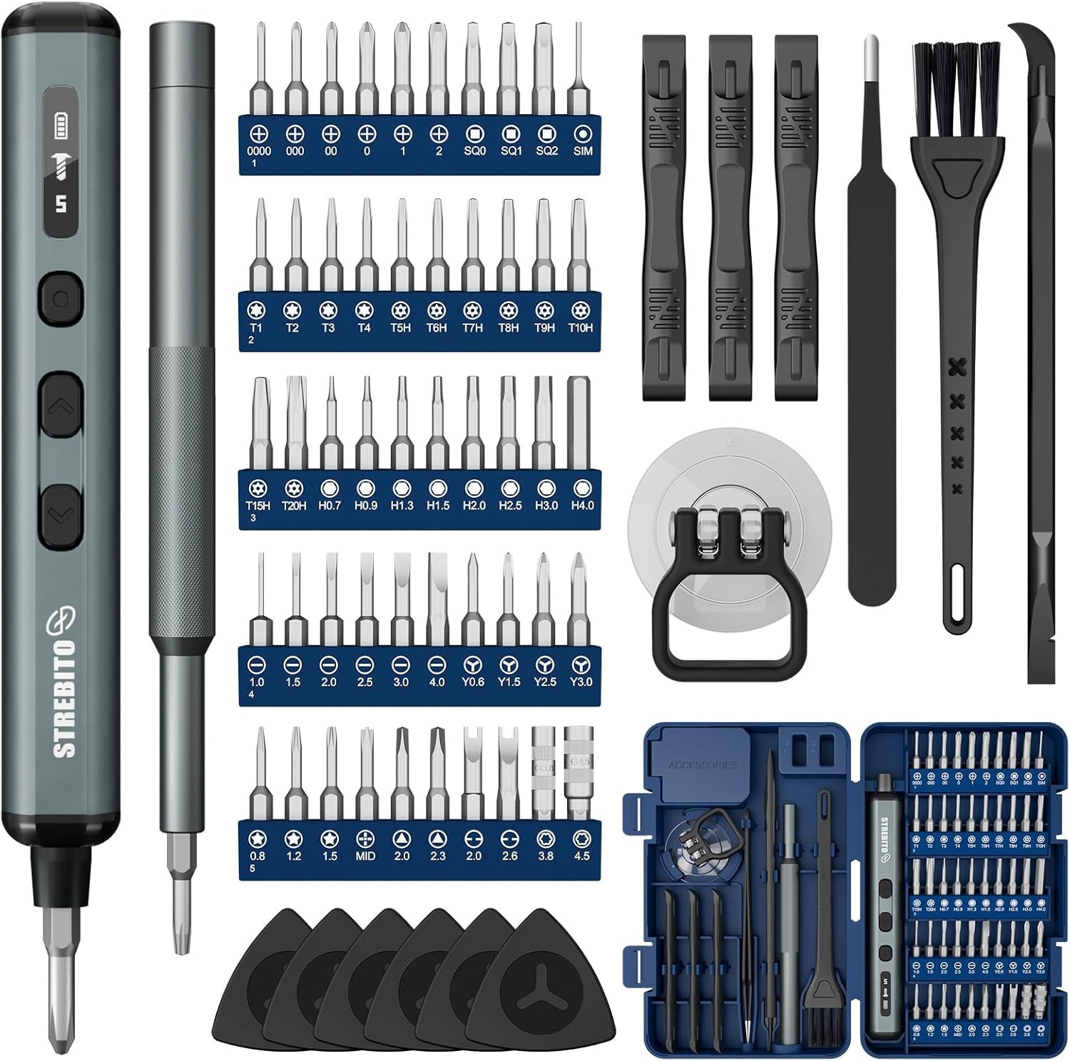67-in-1 Precision Electric Screwdriver, 50 Bits, 5 Torque Settings, 4 LEDs gallery