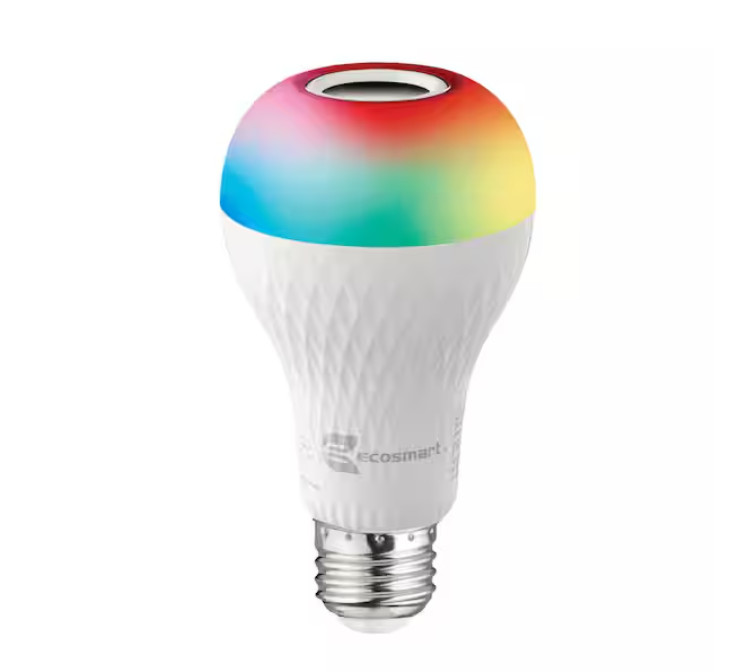 EcoSmart Bluetooth Speaker Medium LED Light Bulb W/ Remote Control (1-Pack) gallery