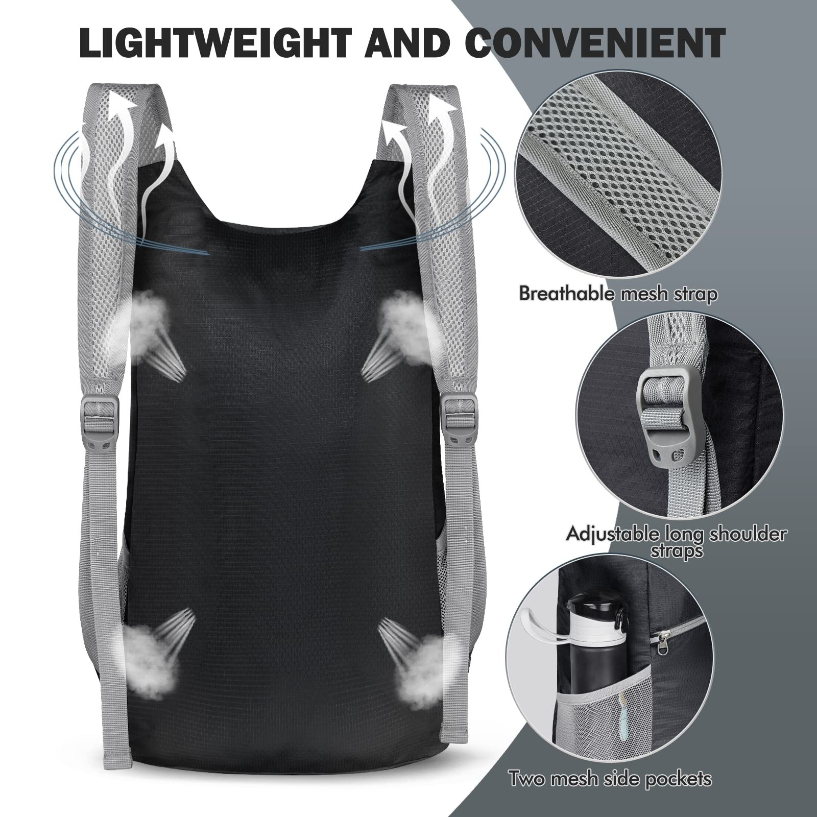 14L Lightweight Packable Backpack Foldable Small Daypack Water Resistant Bag 5