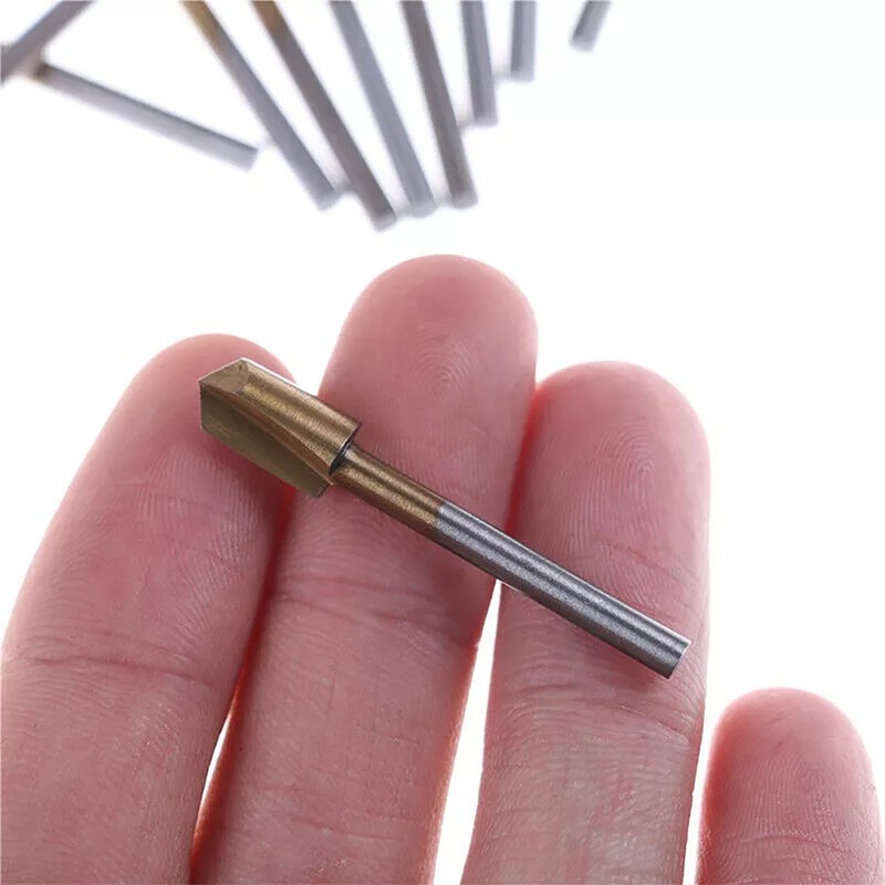 3MM Titanium Mini Hss Router Bits Trimmer Shank For Dremel Rotary Tool 10Pcs gallery