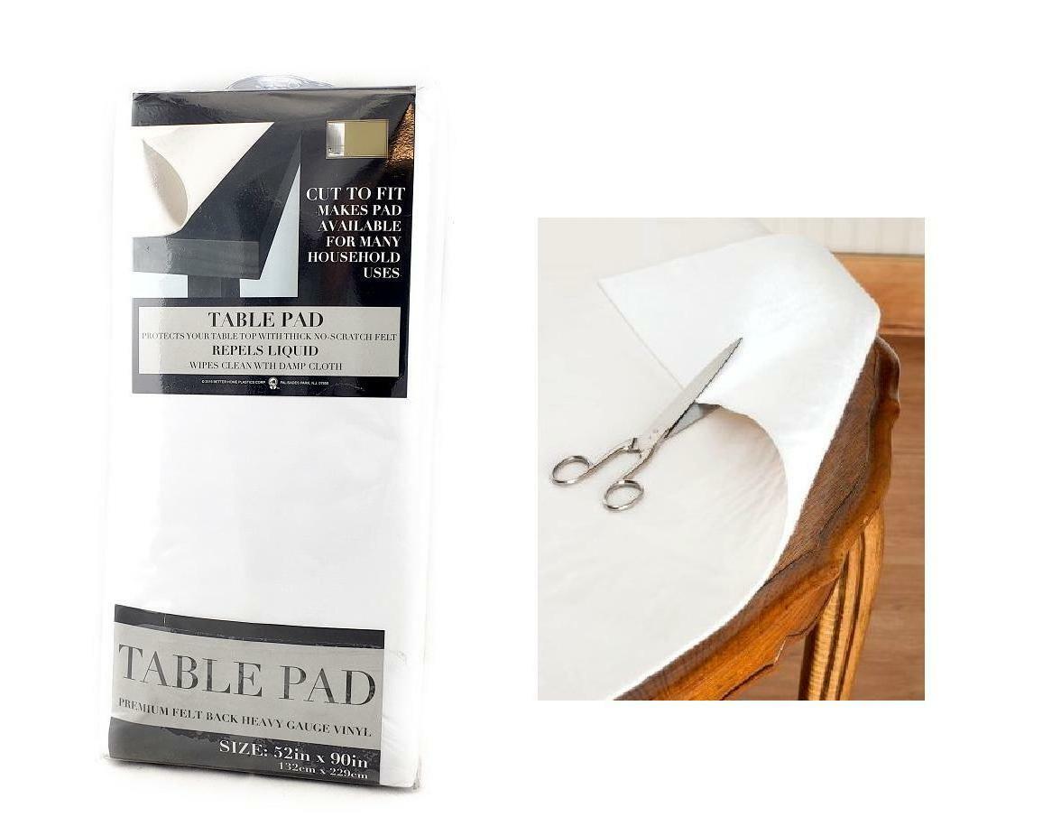 Dependable Felt Back Vinyl Table Pad Protector Size 52" x 90" Cut to Fit gallery