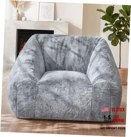 Giant Bean Bag Chair Memory Foam Filled Sofa Chair Bean Bag for Darkgrey gallery