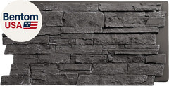 Everstone Acadia Ledge Faux Stone Panel, 49″W X 25 1/2″H X 1 1/4″D, Graphite Col