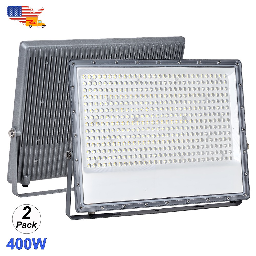 2 Pack 400W Led Flood Light Security Floodlights for Garden Soccer Arena Street gallery