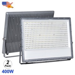 2 Pack 400W Led Flood Light Security Floodlights for Garden Soccer Arena Street