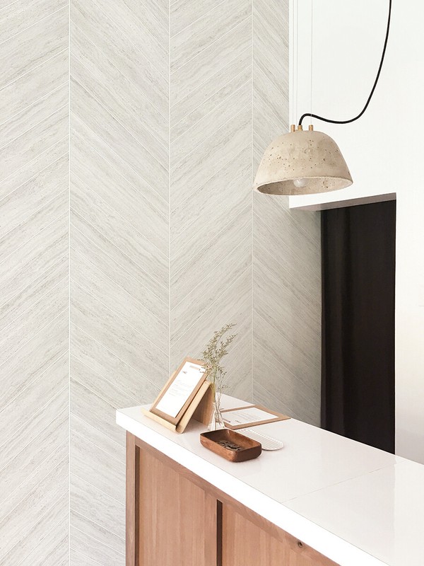 Premium Marble Herringbone Self Adhesive Wallpaper Interior Film W 123 cm gallery