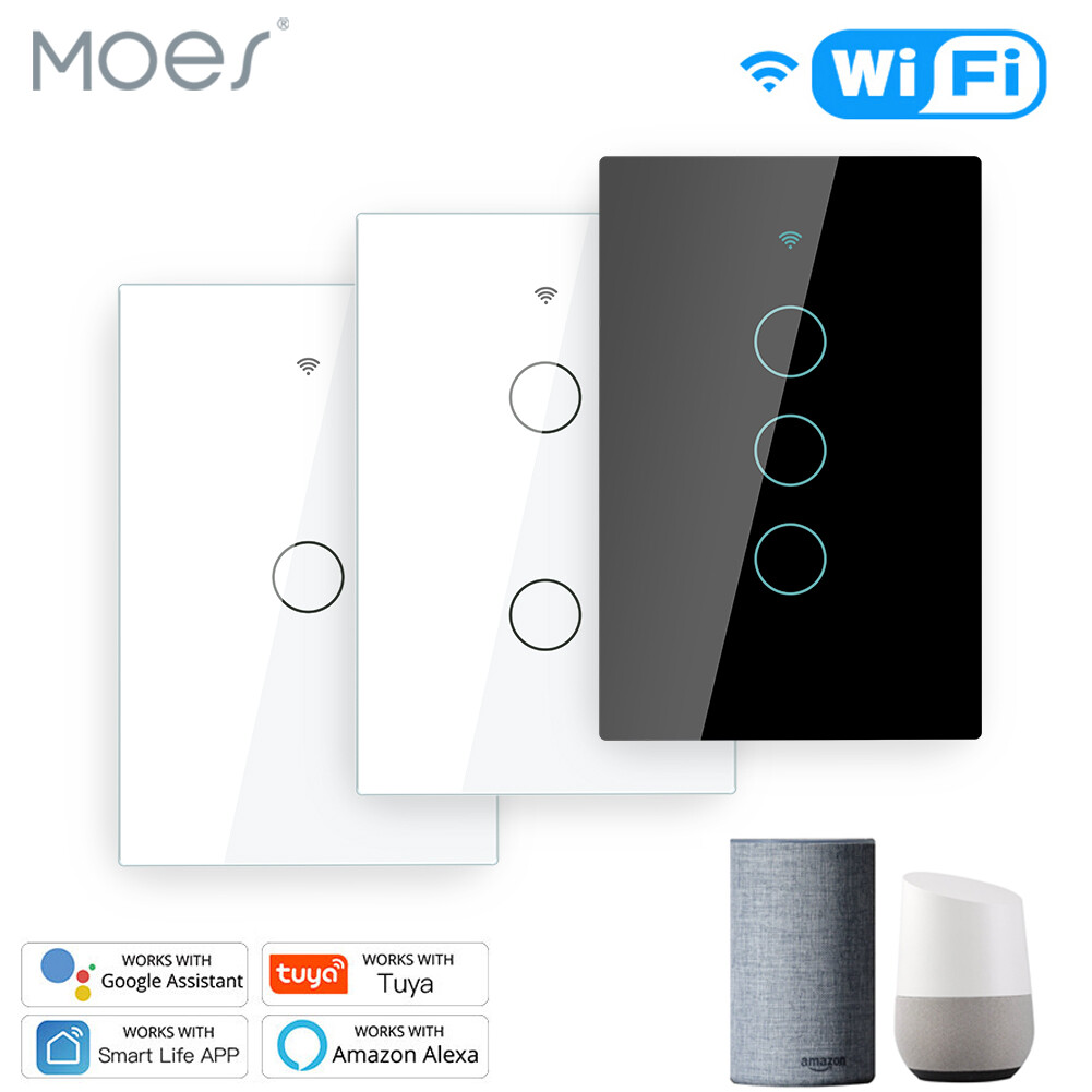 MOES 1/2/3/4 Gang Smart Light Switch WiFi RF Touch No Neutral Alexa Google APP gallery