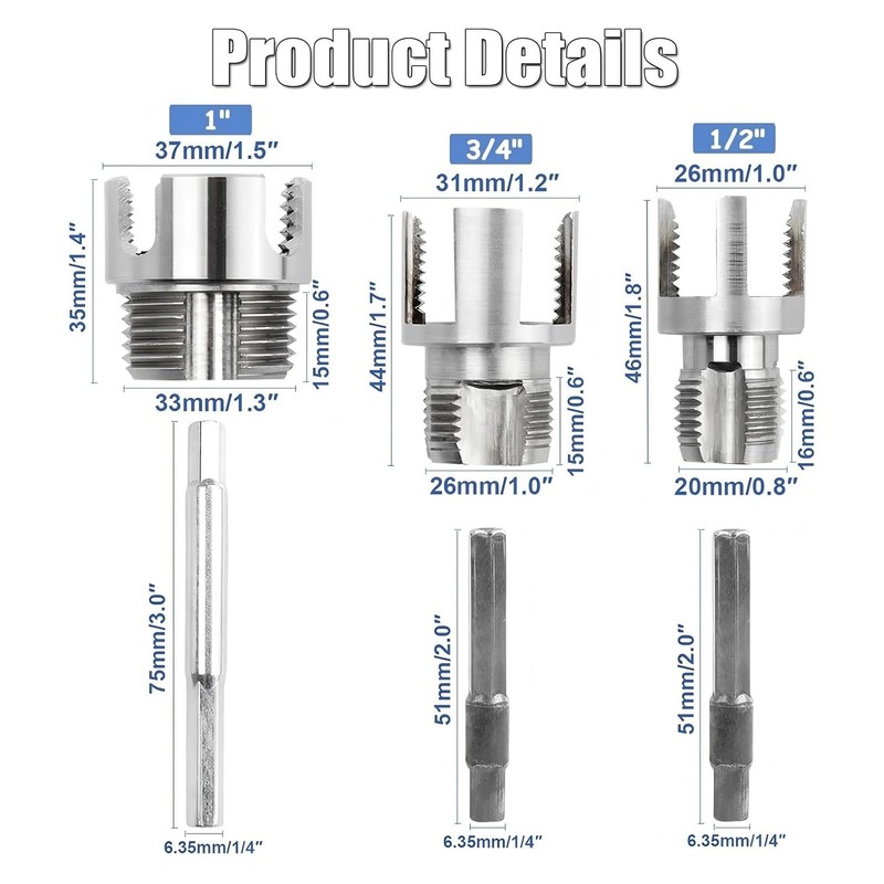 1 Inch PVC Pipe Threader Kit–Internal & External Threading Tool for Plastic Pipe gallery
