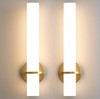 2 Pack Modern Gold LED Wall Sconces 18" Bathroom Vanity Light Fixture 18W 3000K⁠ gallery