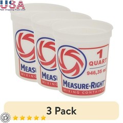 1 Quart Plastic Mixing Container BPA-Free Pre-marked Measuring Cup Easy Clean US