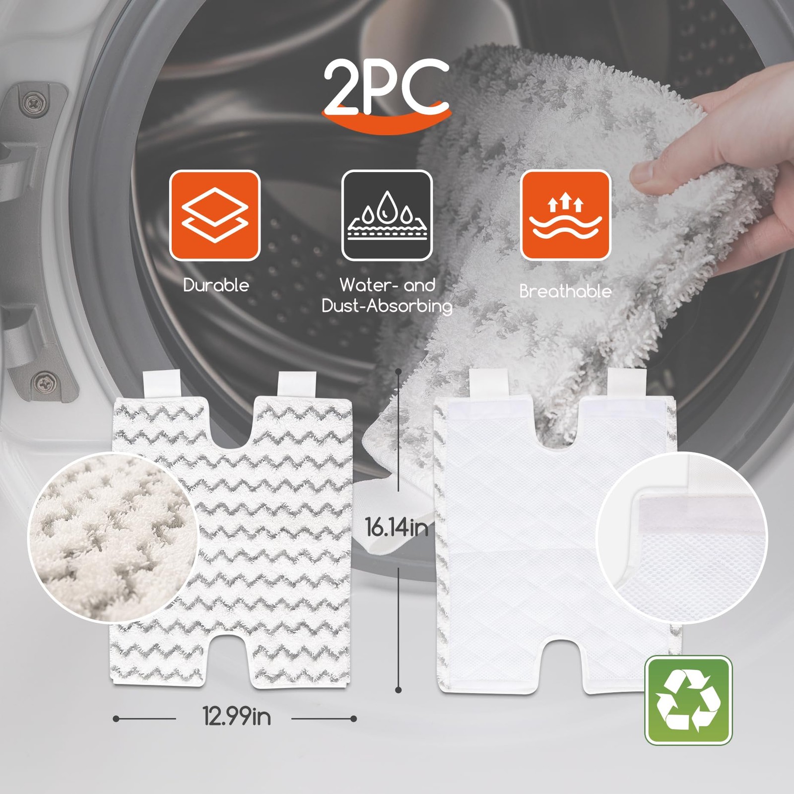 Steam Mop Pad, Good Steam Permeability,Durable/Soft/Good Adsorption,Floor Ste... gallery