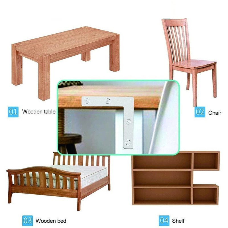 20Pcs Flat L Shape Bracket Flat Corner Brace Shelves,38x38mm Right Angle Corner gallery