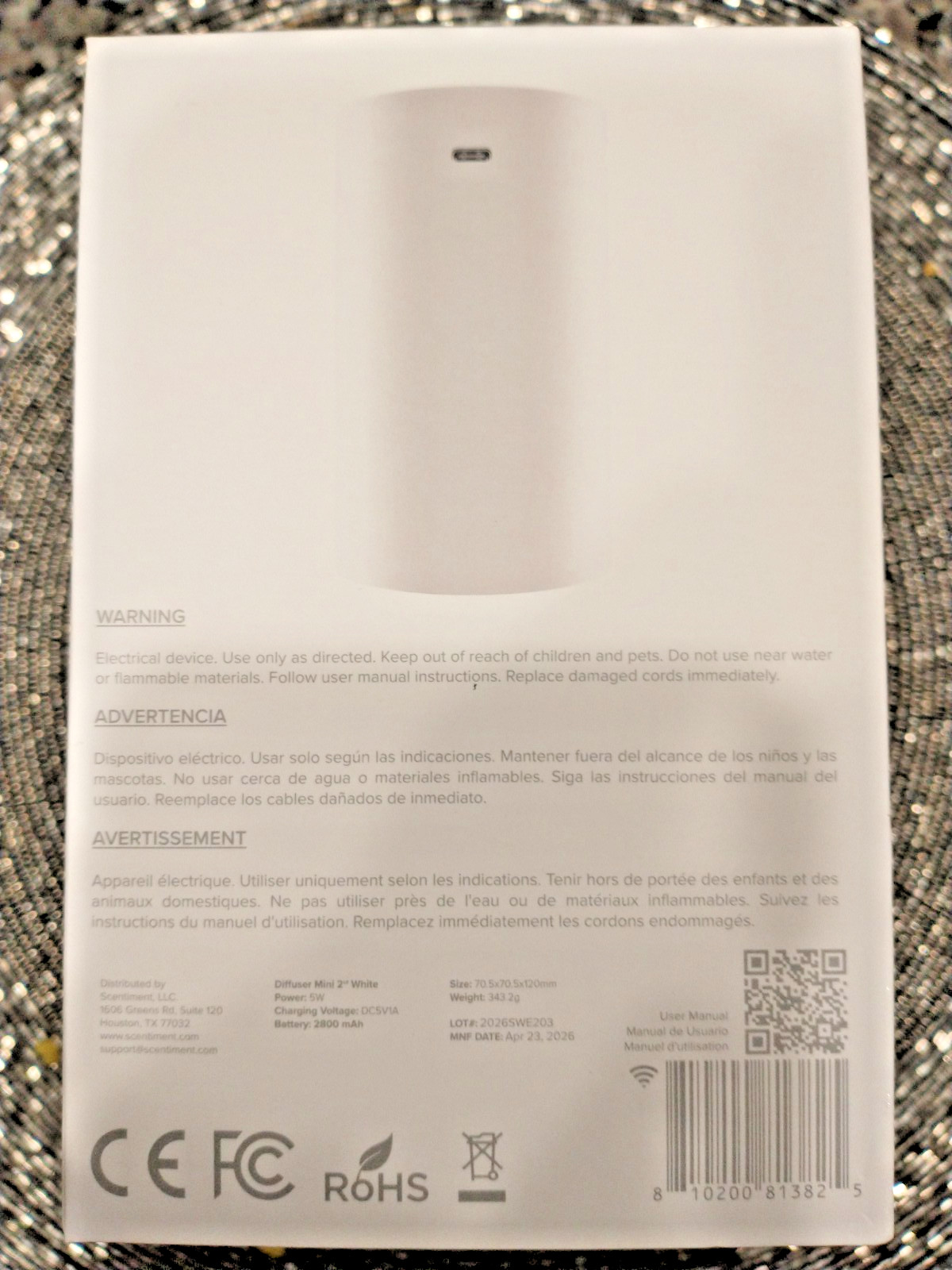 SCENTIMENT MINI 2 OIL DIFFUSER In White with cold-air diffusion technology! gallery