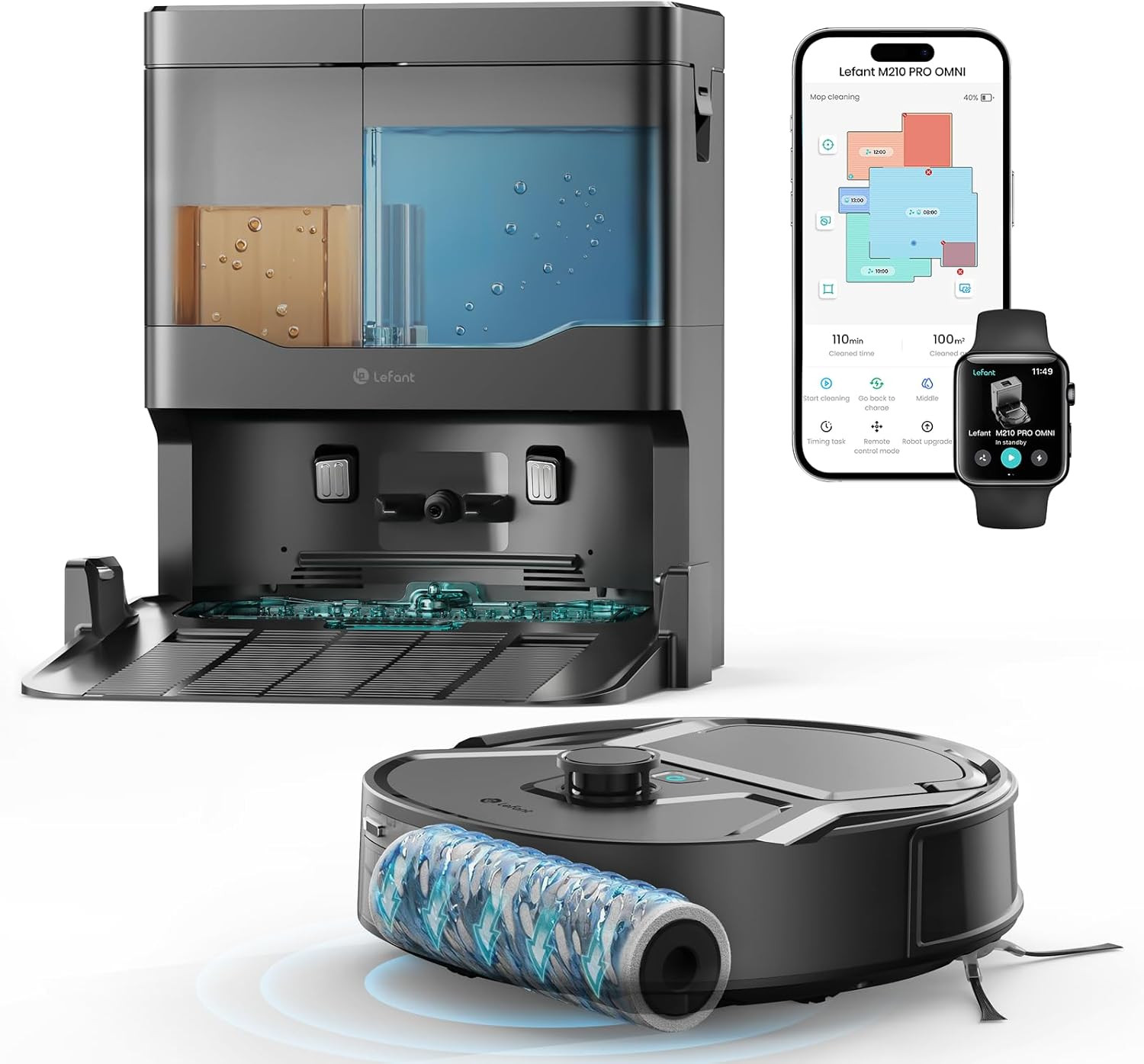 Smart Robot Vacuum & Mop, 20000Pa Suction, Lidar, Self-Cleaning, Pet-Friendly gallery