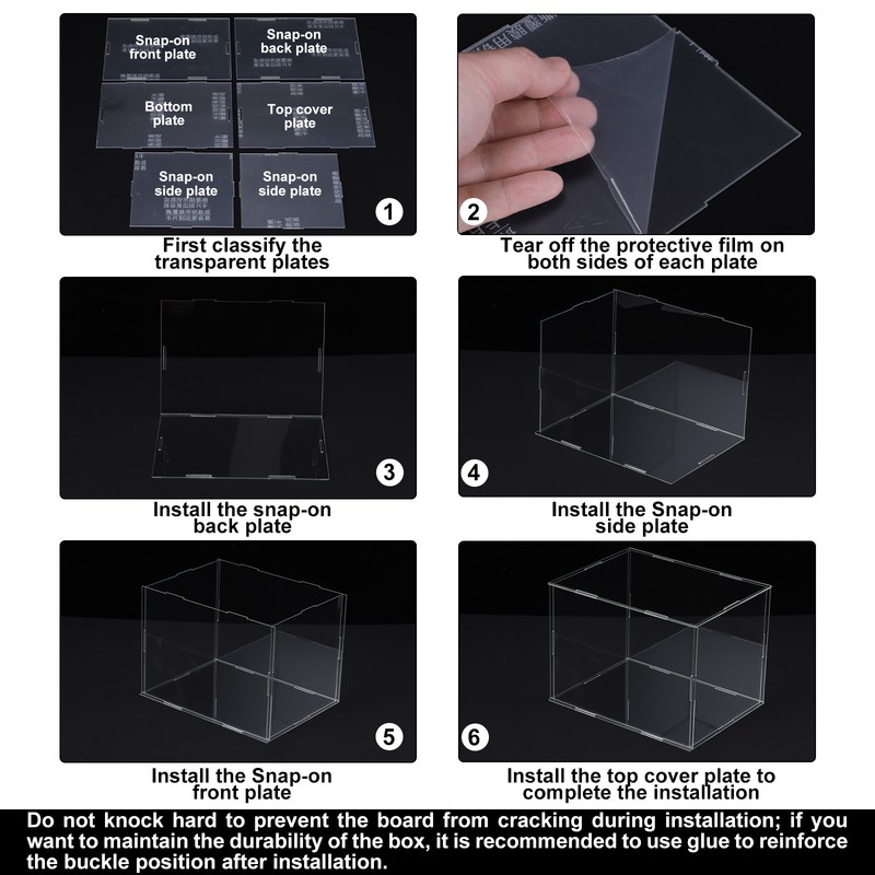 Acrylic Display Case Plastic Cube Storage Box Transparent Showcase 21x16x15.5cm gallery