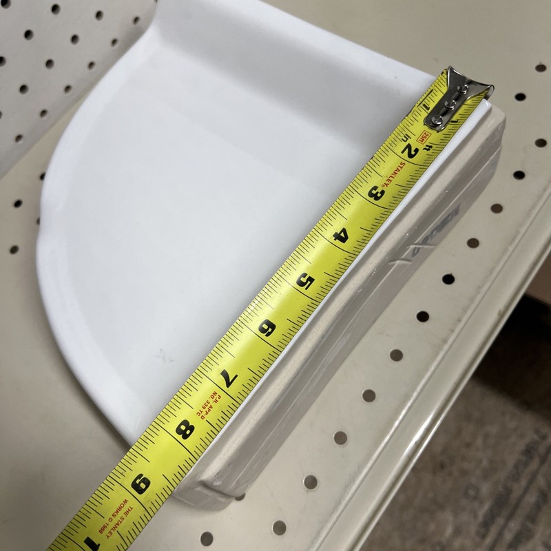 New Ceramic Corner Shower Shelf Ledge Soap Tray White 8.5” Retro Style Chunky gallery