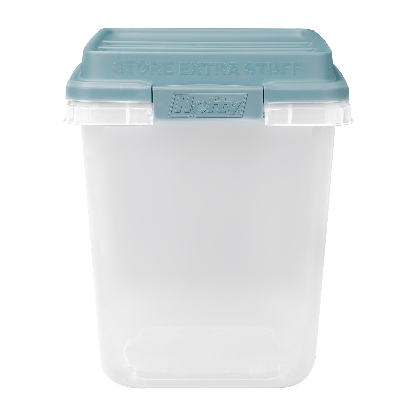 Hefty 6 Pack 32 Quart Lift Off Stackable Plastic Storage Bin and Lid, Clear/Gray gallery