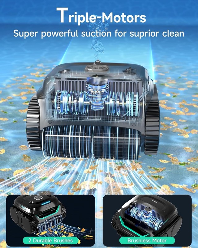 WYBOT C2 Robotic Pool Cleaner, Cordless Pool Vacuum for Inground Pools gallery