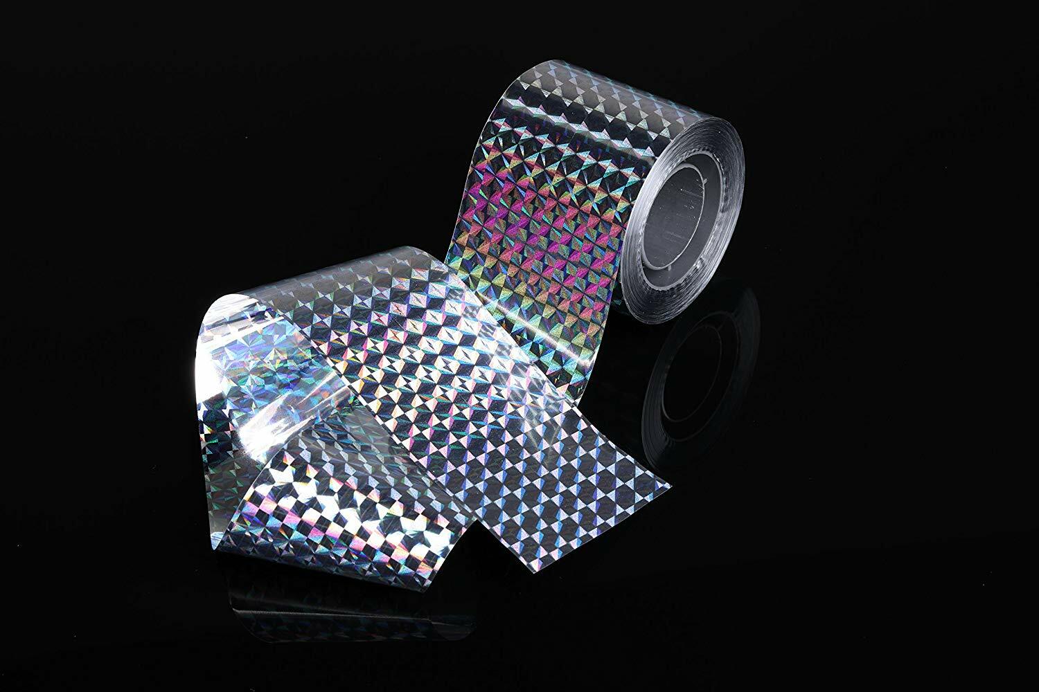 2 Pcs Bird Deterrent Reflective Scare Tape, Birds Repellent Double Sided Tape gallery