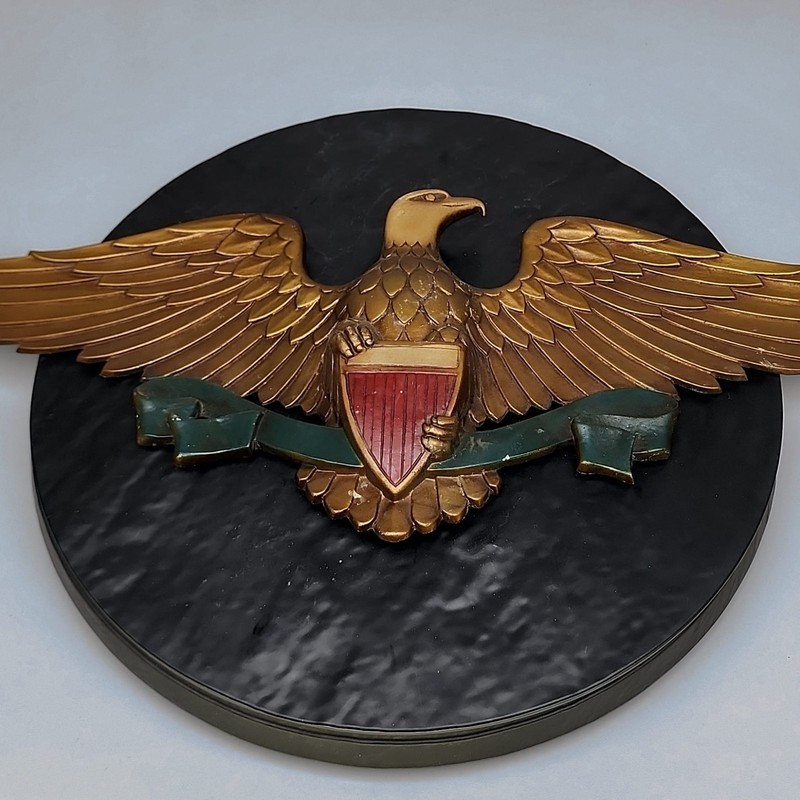 Sexton 1966 USA Bald Eagle Shield Wall Plaque 23" Cast Aluminum Federal MCM gallery
