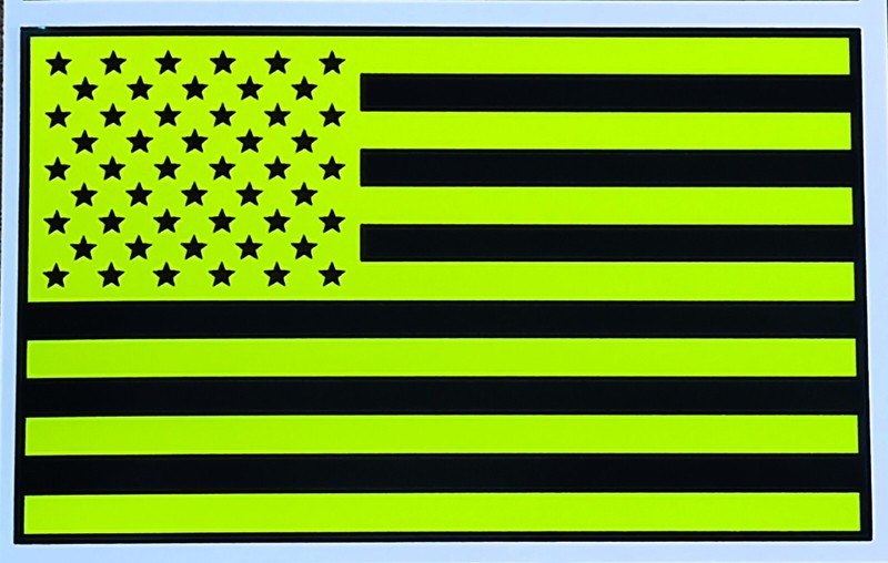REFLECTIVE Fluorescent AMERICAN FLAG Car DECAL fire helmet EMS Multiple Sizes gallery