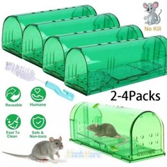 Humane Mouse Traps – 2/4 Pack – Live Catch and Release Mousetrap Reusable Cages