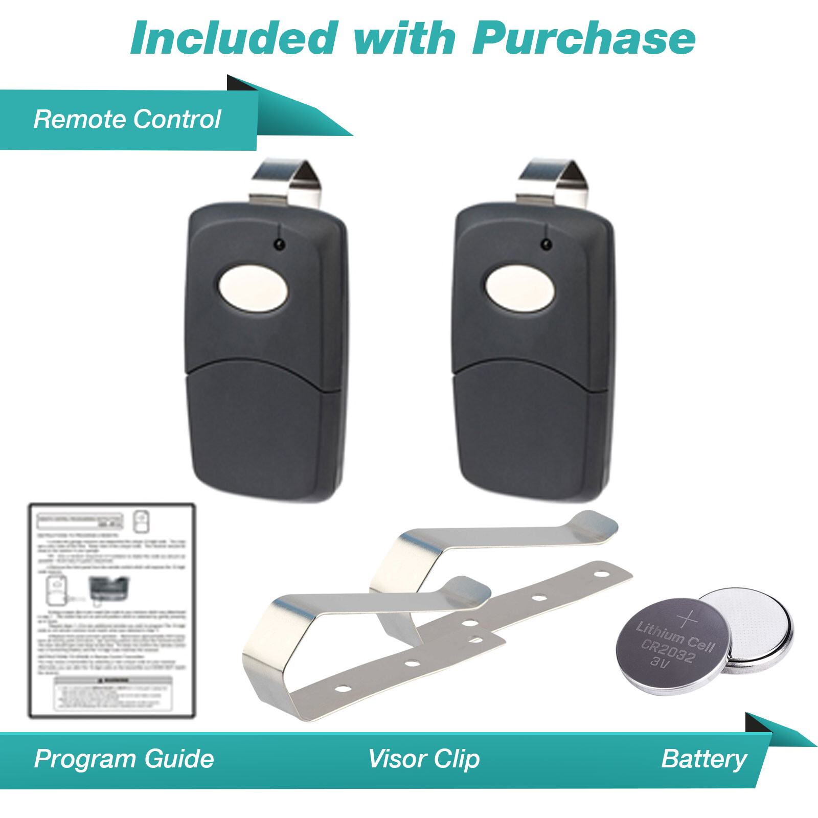2 Garage Door Opener 1-Button Remote Black for Linear Multi-Code 3089 308911 gallery