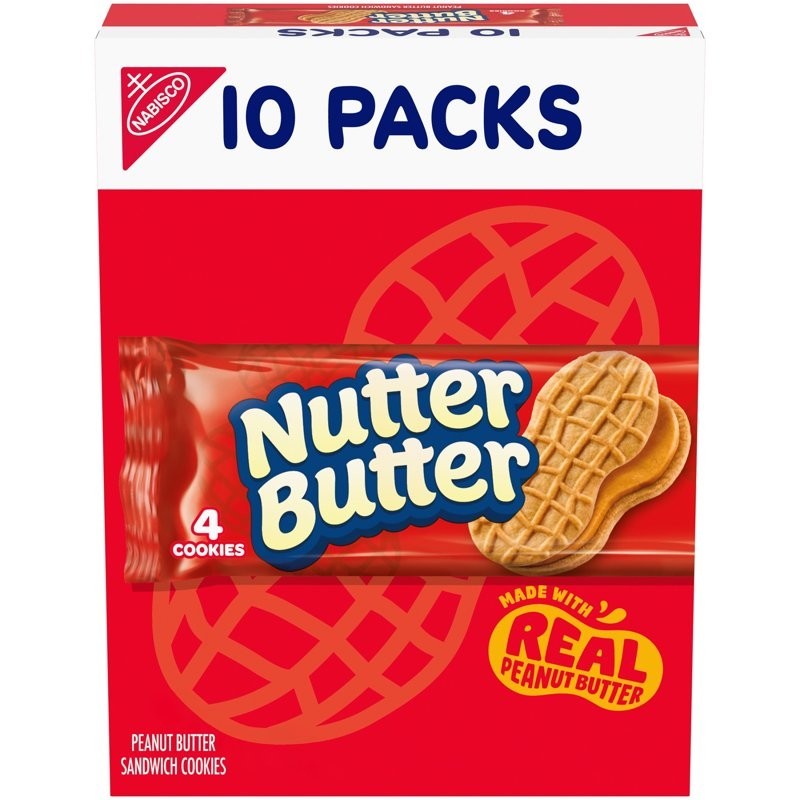 NUTTER BUTTER Peanut Butter Sandwich Cookies, 10 Packs of Snacks gallery