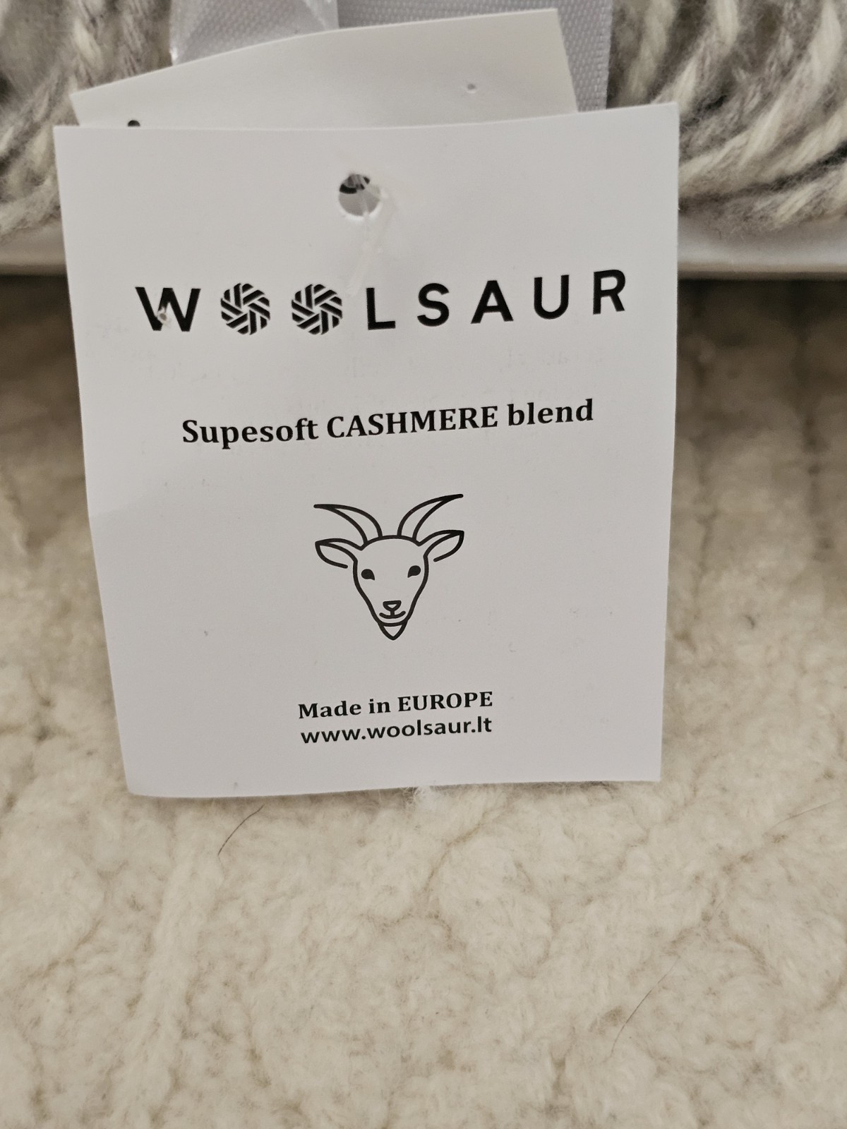 Woolsaur Merino Wool Blend Throw Blanket checkered gray Beige 56 x 70” new gallery