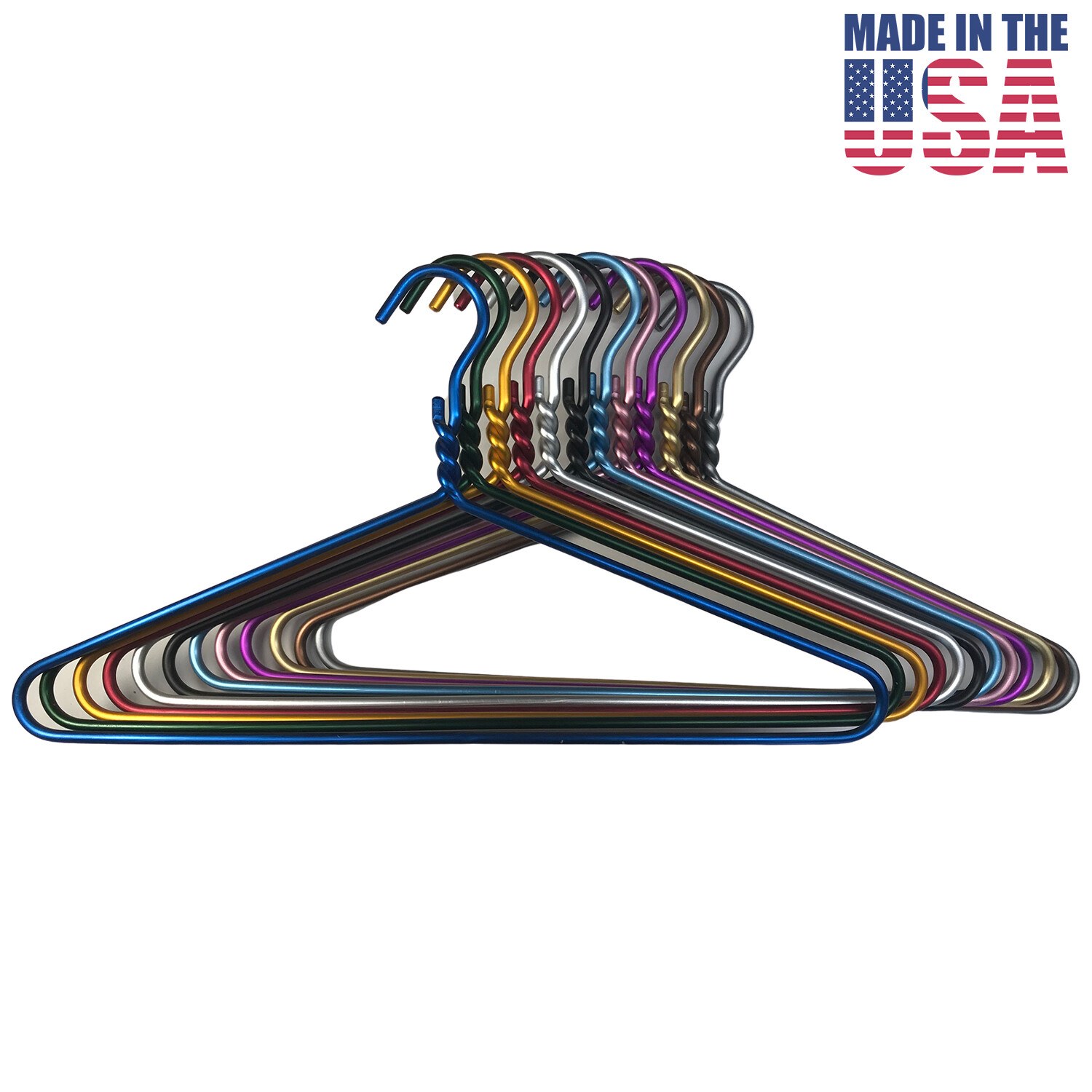 6 PACK Colorful DODCO Heavy Duty Clothes Coat Hangers Aluminum Metal Made in USA gallery