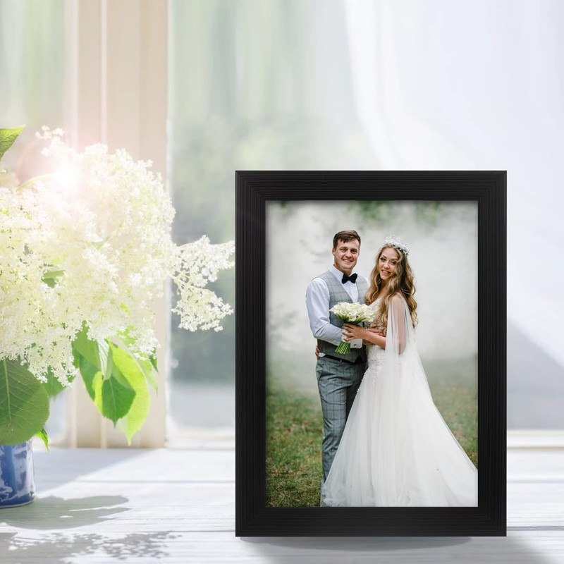 PECULA 2 Pack 4X6 Frames, Black Wall & Tabletop Display, Clear Photo Frame gallery