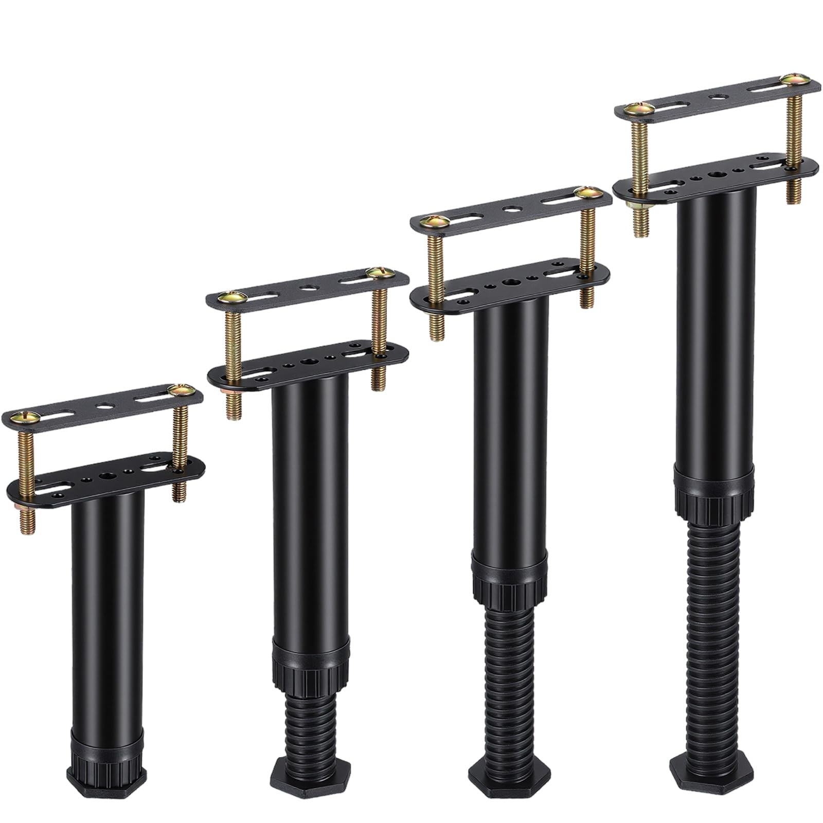 Caeuiciw 4 Pcs Adjustable Height Bed Support Legs 7.08-12.6 inch Black gallery