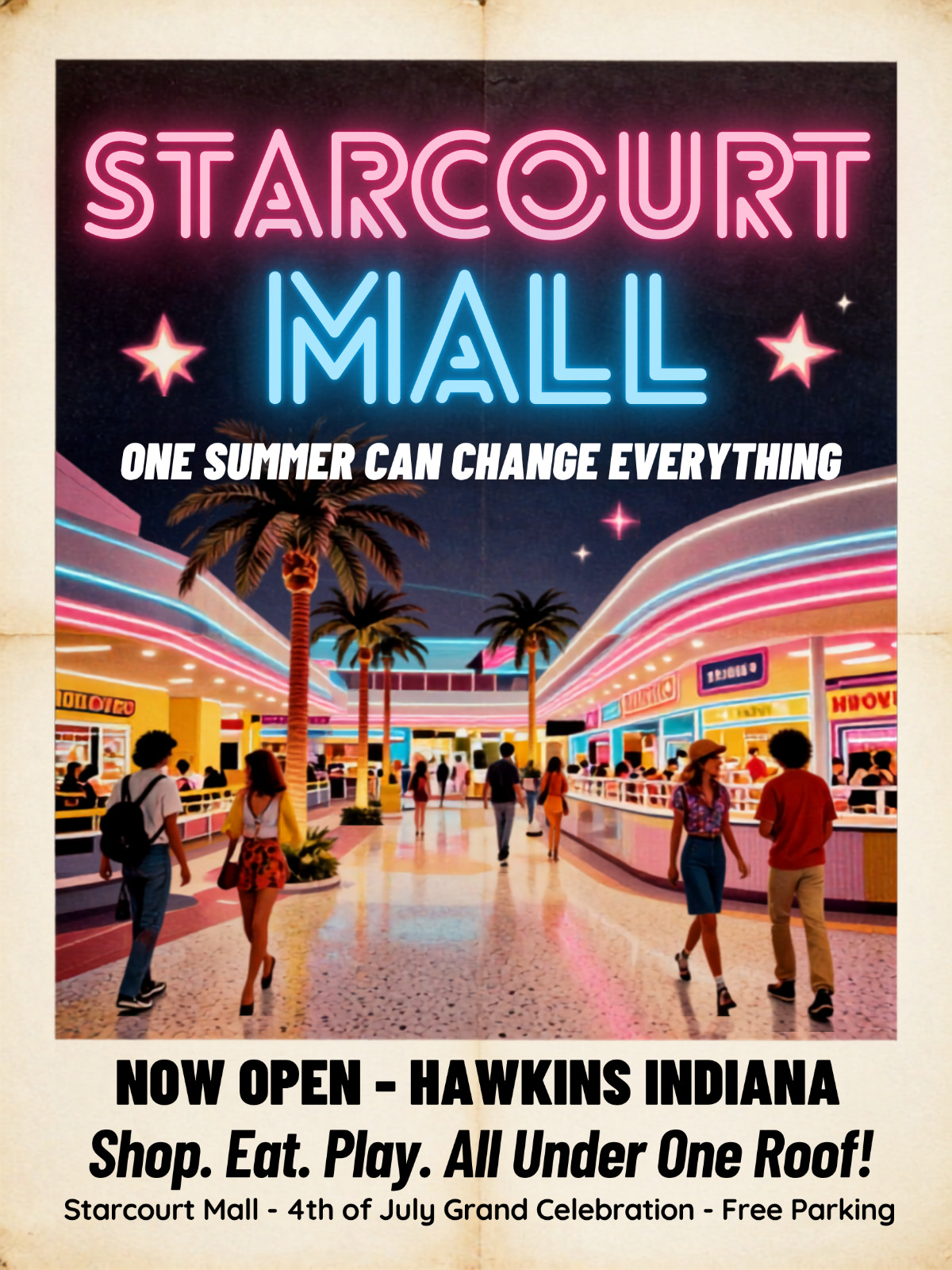 Stranger Things Starcourt Mall Wall Collage Poster Print gallery