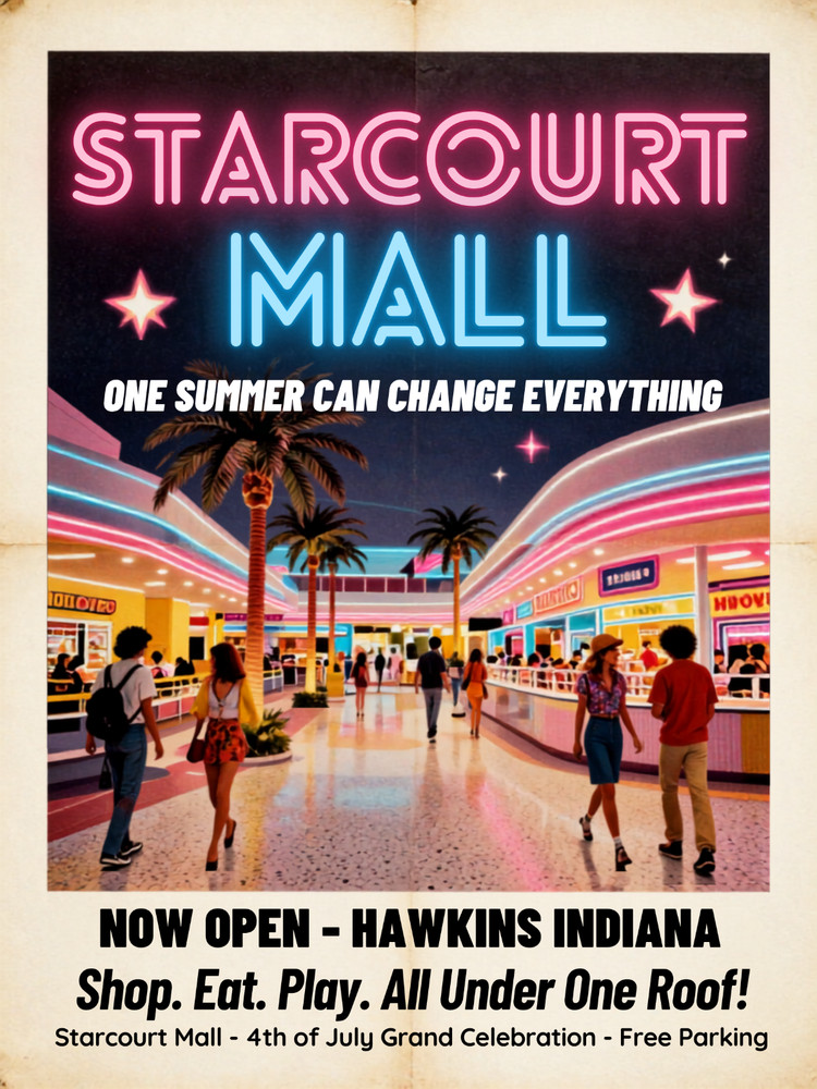 Stranger Things Starcourt Mall Wall Collage Poster Print