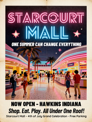 Stranger Things Starcourt Mall Wall Collage Poster Print