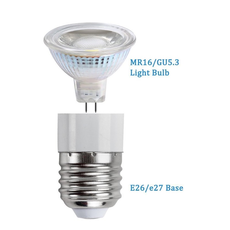 YI LIGHTING (Pack of 2) E26/E27 to MR16 Converter, 43x28mm, White gallery