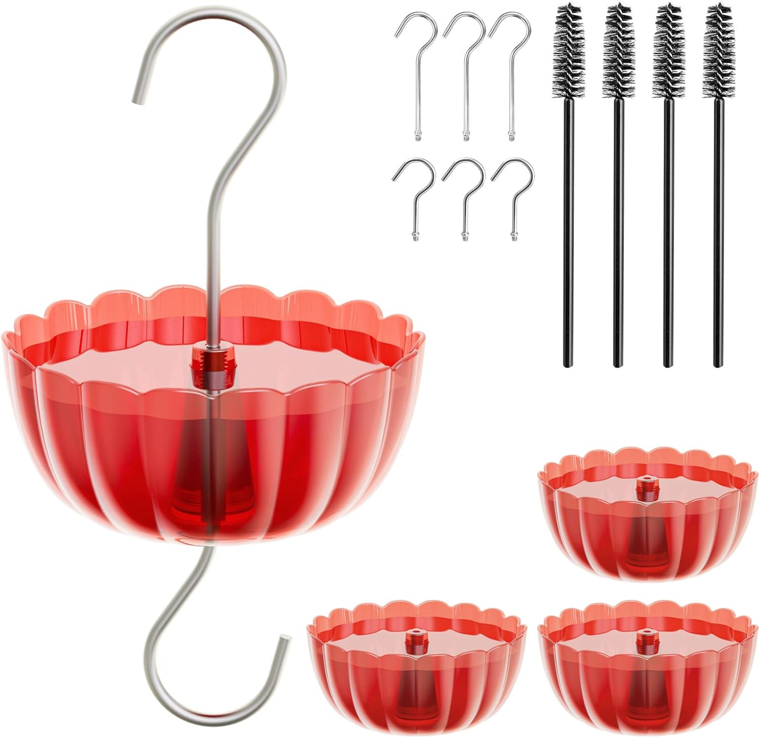 Ant Moat for Hummingbird Feeders, (4 Pack, 7 OZ) Vintage Style Humingbird Feeder gallery