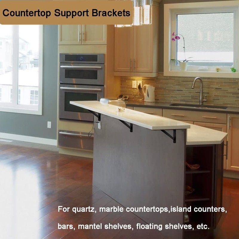 2Pcs Countertop Support Brackets 6"x 8" Heavy Duty Shelf Brackets,Corbels for... gallery