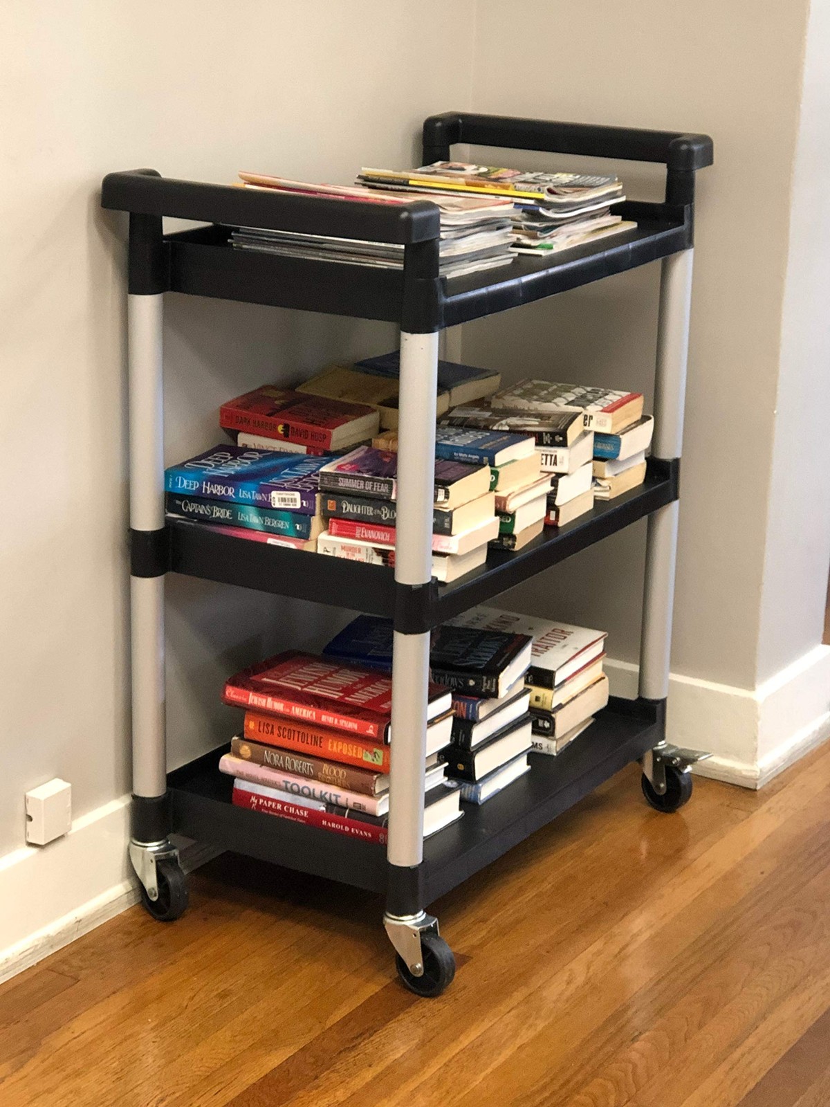 MaxWorks 80774 3-Shelf Utility Plastic Cart with Wheels-225 Lbs Maximum Black gallery