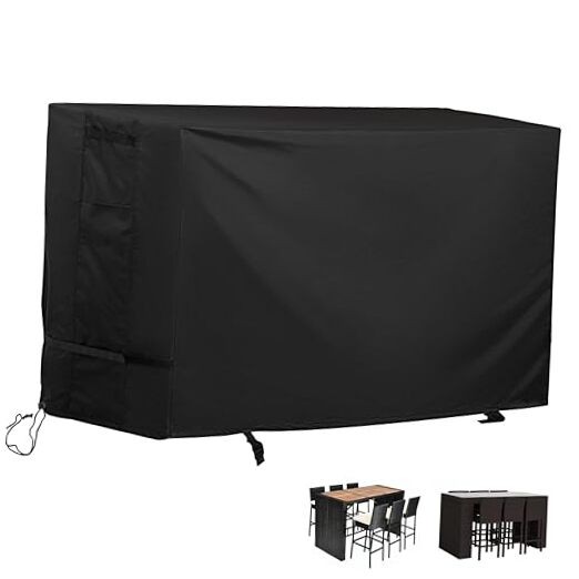 Bar Height Patio Set Cover for 7 Pieces Patio Rectangular-74"L x 38.5"D x 41"H gallery
