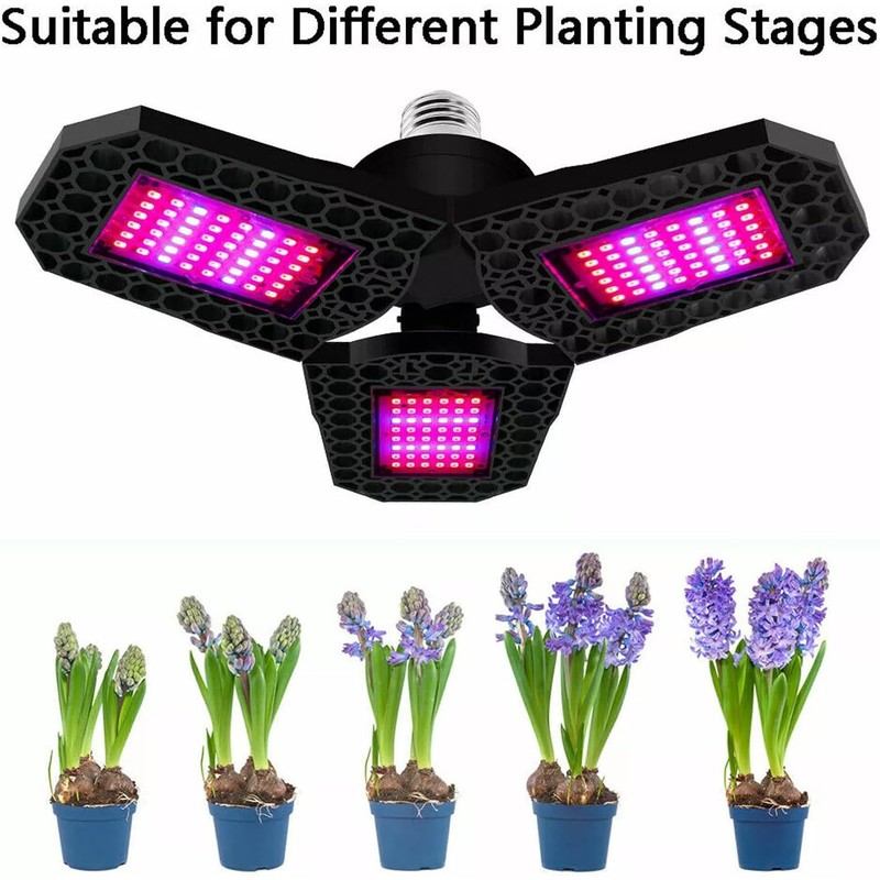 Foldable E26 Led Grow Light Full Spectrum Lamp for Hydroponics Plant Veg Flower gallery