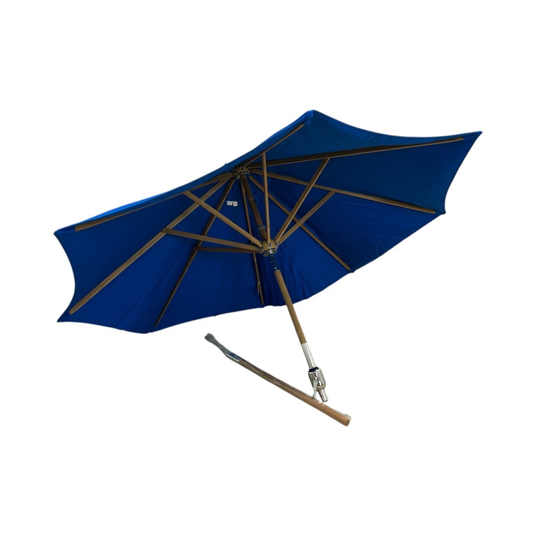 Galtech Octagonal Teak Patio Market Umbrella with Crank Lift and Rotational Tilt gallery