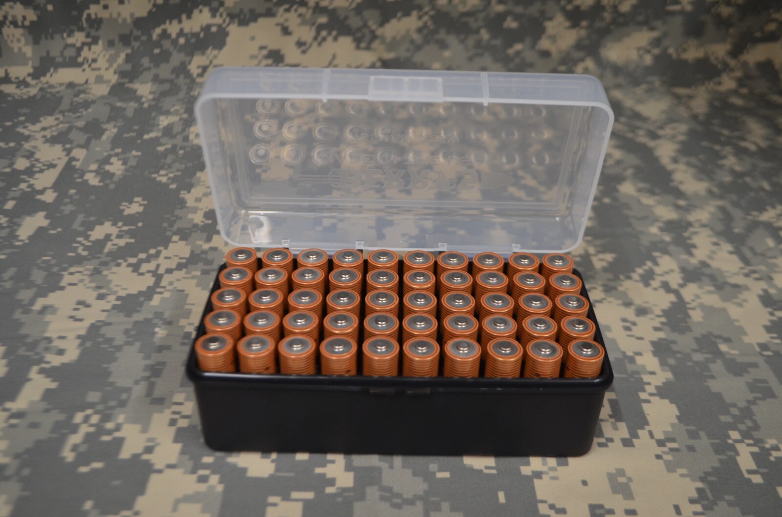 2 x AA Battery Plastic Storage Box Bin Container HOLDS 50 BATTERIES ! (2)-CLEAR gallery