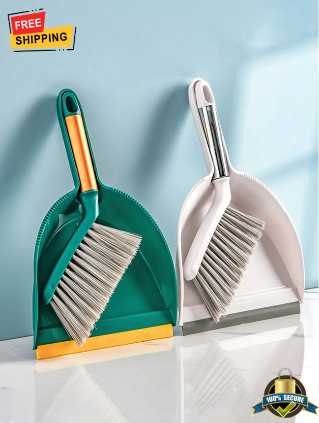 1 pc Mini Desktop Broom and Dustpan Set Soft Bristle Brush for Kitchen & Home gallery