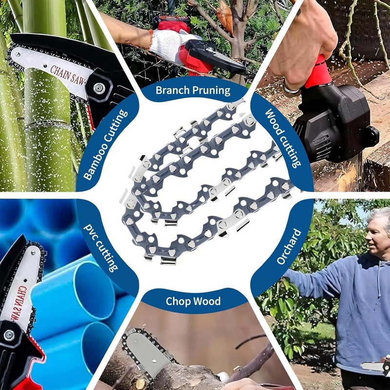 [4 Chains + 2 Bars] 4 Inch Mini Chainsaw Chain and Guide Bar, 4-Inch Saw Chai... gallery