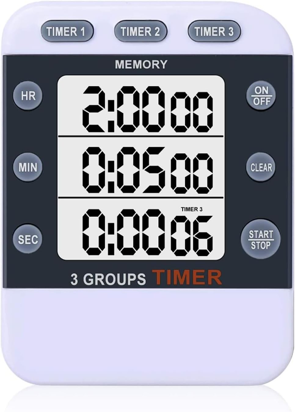 Digital Dual Kitchen Timer for Cooking, 3 Channels Count Down/up Triple Multi gallery