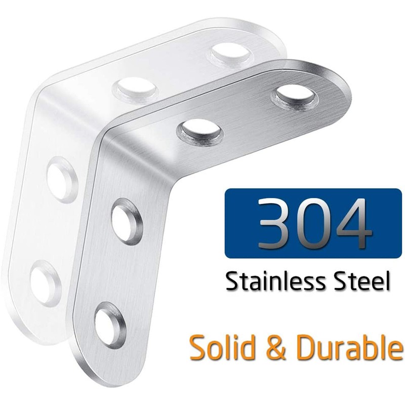 10-500X L-Shaped Bracket Right Angle Thickened Corner Brace Stainless Steel Lots gallery