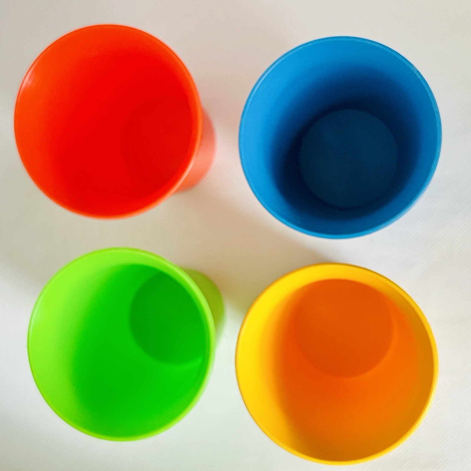 VINTAGE Tupperware Kids Small Juice Cups Primary Color Bell Tumblers Set of 4 gallery