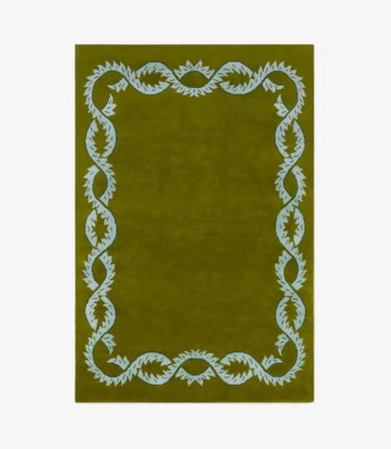 Hand Tufted Wool Area Rug, Handmade Climbing Carpet For Bedroom Aesthetics gallery